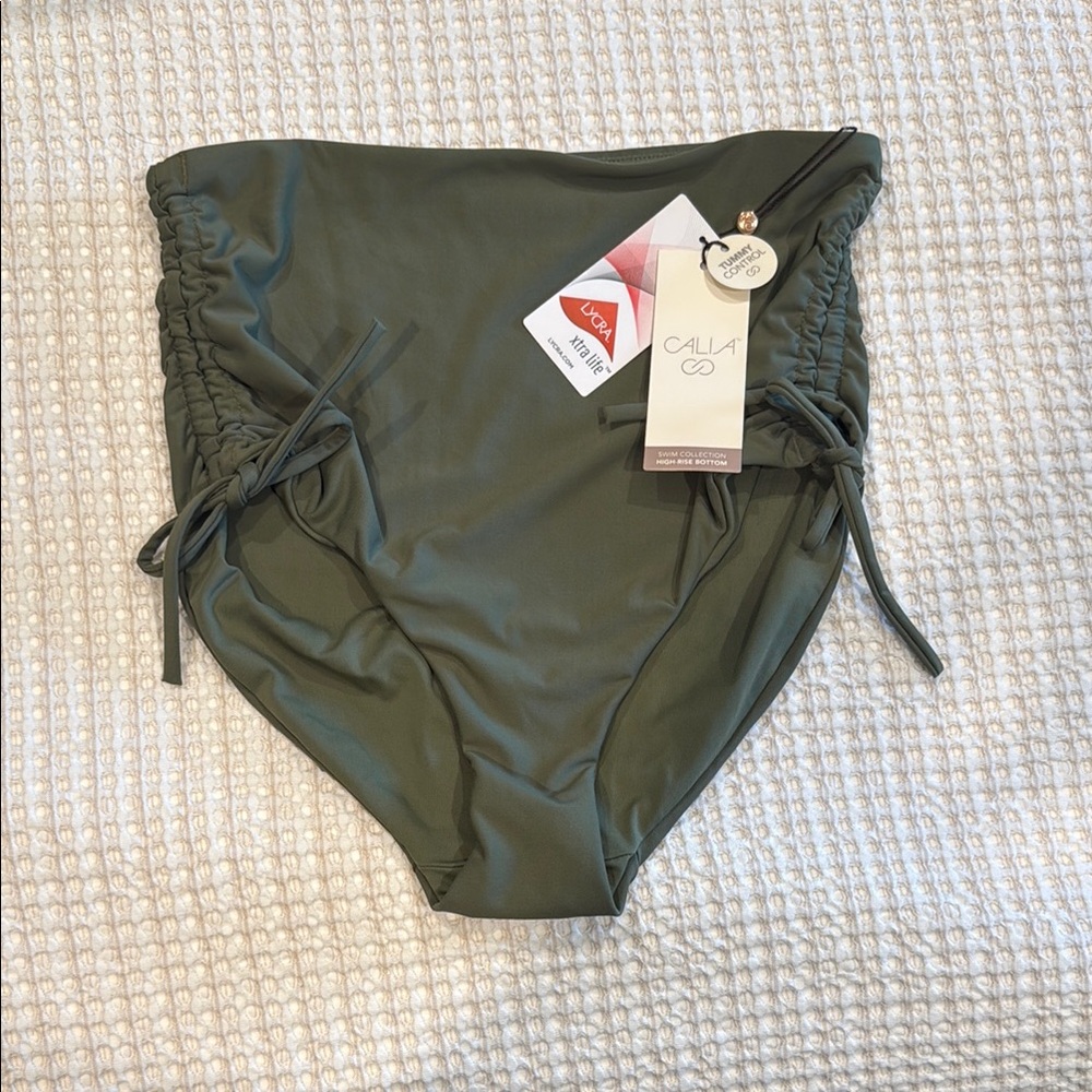 CALIA by Carrie Underwood Green Tie-Side Bikini